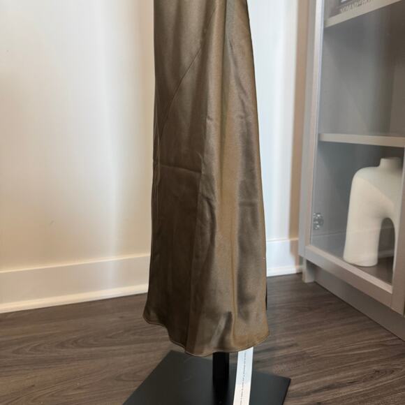 Reformation Anaiis Silk Maxi Dress NEW Morel Brown High Neck Open Back NWT 8 - Picture 5 of 7